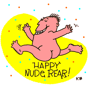happy nude rear