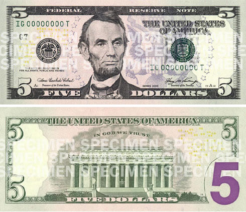 New Five Dollar Bill