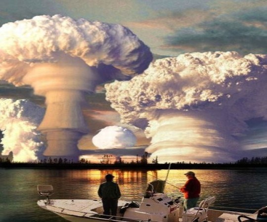 mushroom clouds
