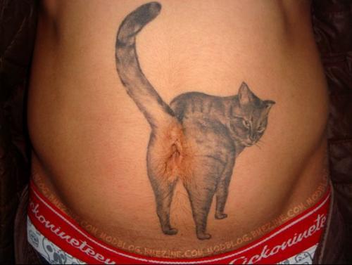 crazy tattoos. Cat-gut… Cat-butt…